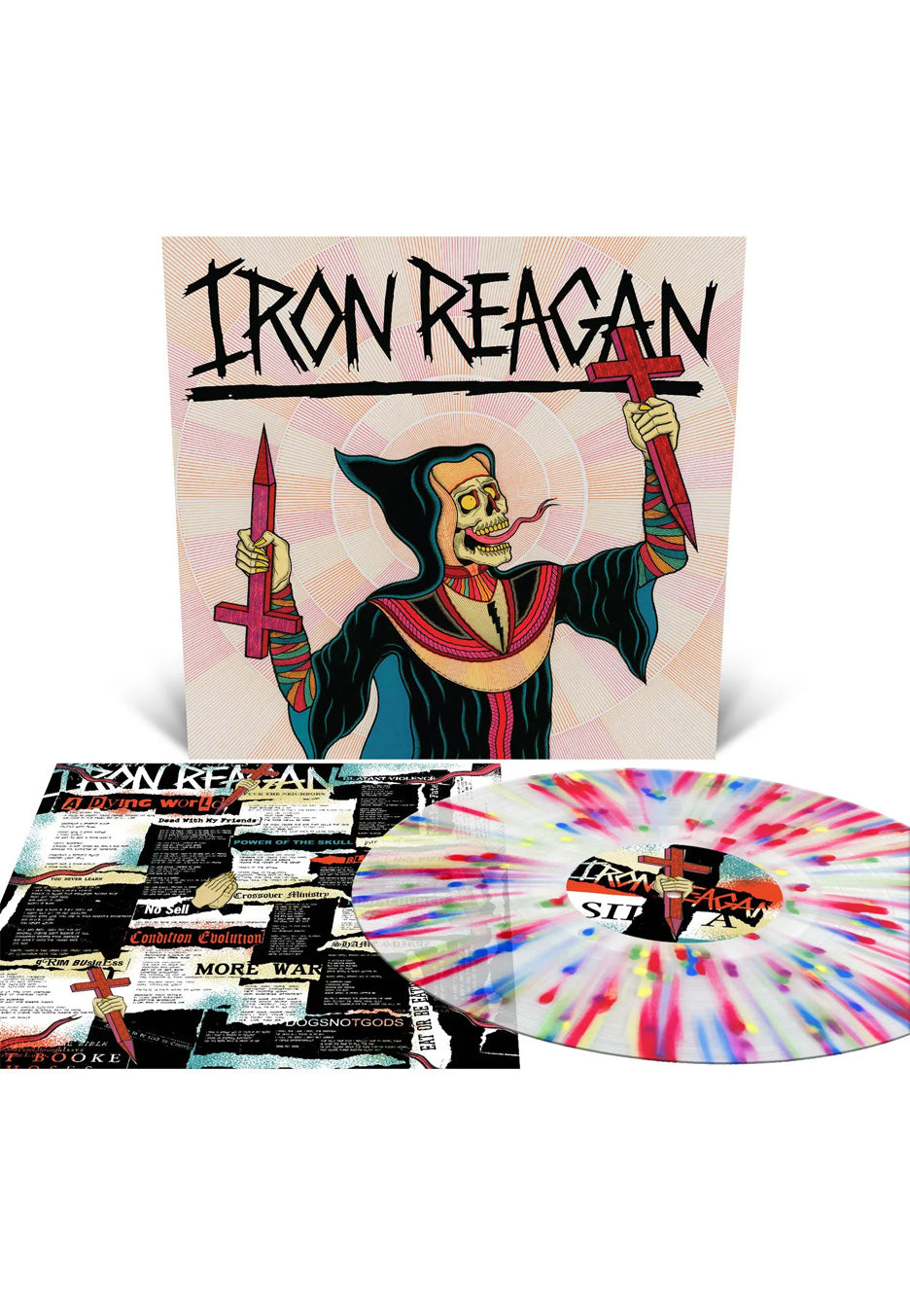 Iron Reagan - Crossover Ministry Ltd. Milky Clear w/ Rainbow - Splattered Vinyl | Neutral-Image