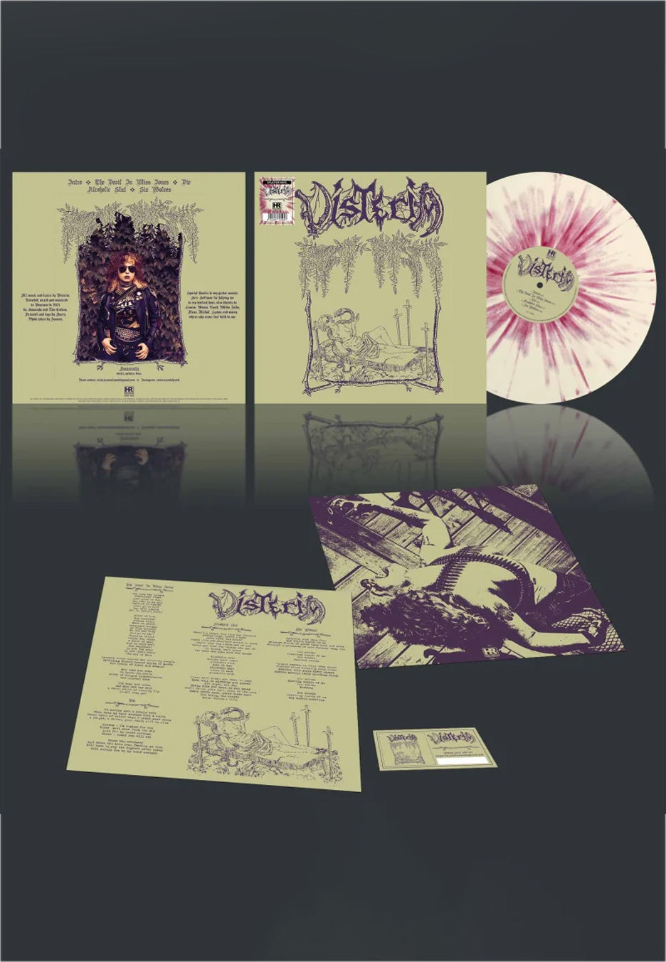 Visteria Visteria Ltd. Bone w/ Purple Splattered Vinyl