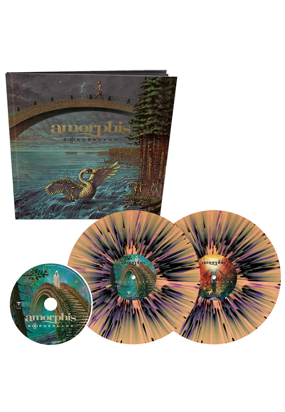 Amorphis - Borderland Ltd. 'Dancing Show' Apricot/Purple/Black - Splattered 2 Vinyl + Earbook | Neutral-Image