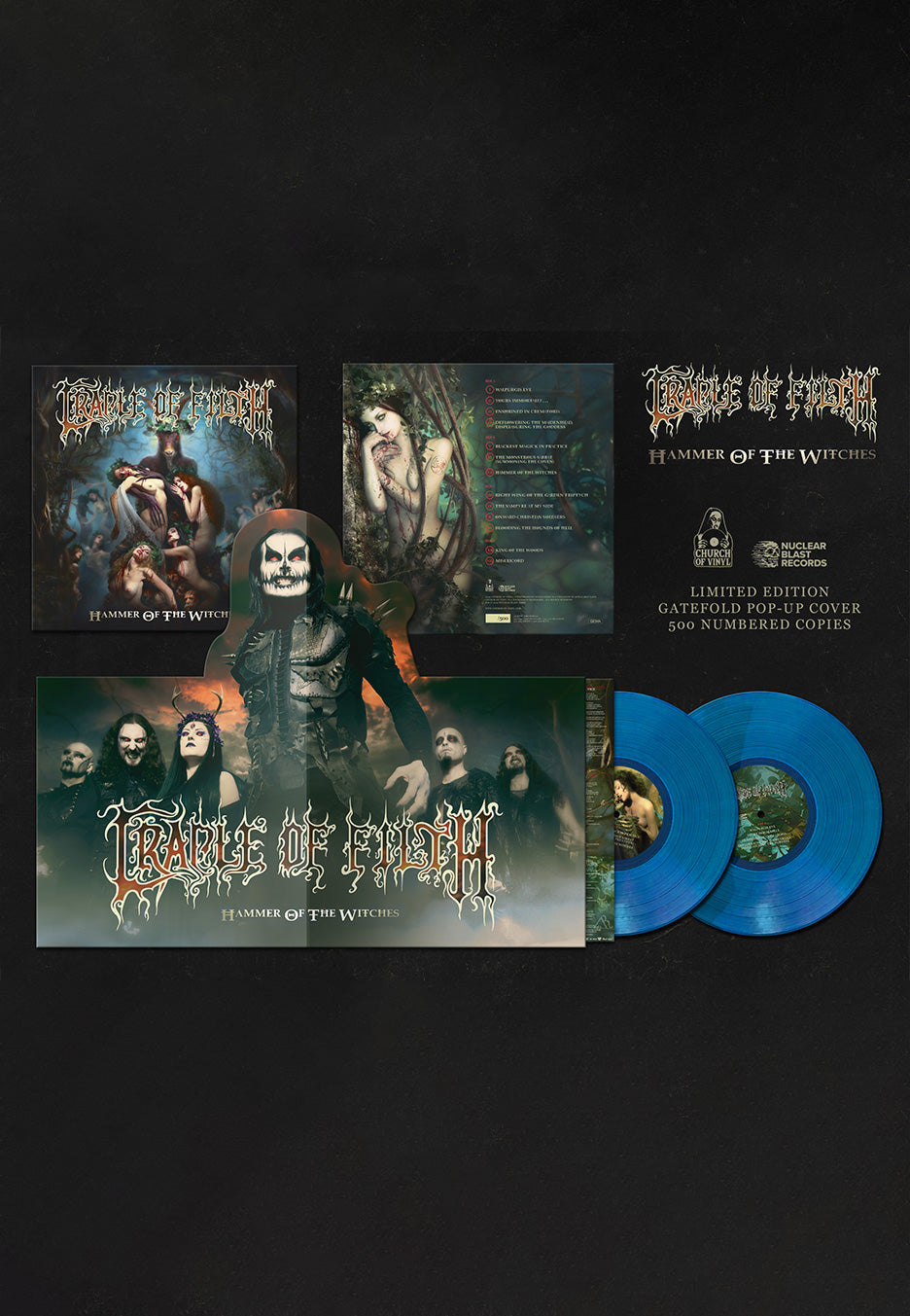 Cradle Of Filth - Hammer Of The Witches Ltd. Blue - 2 Colored Vinyl PopUp Cover | Neutral-Image