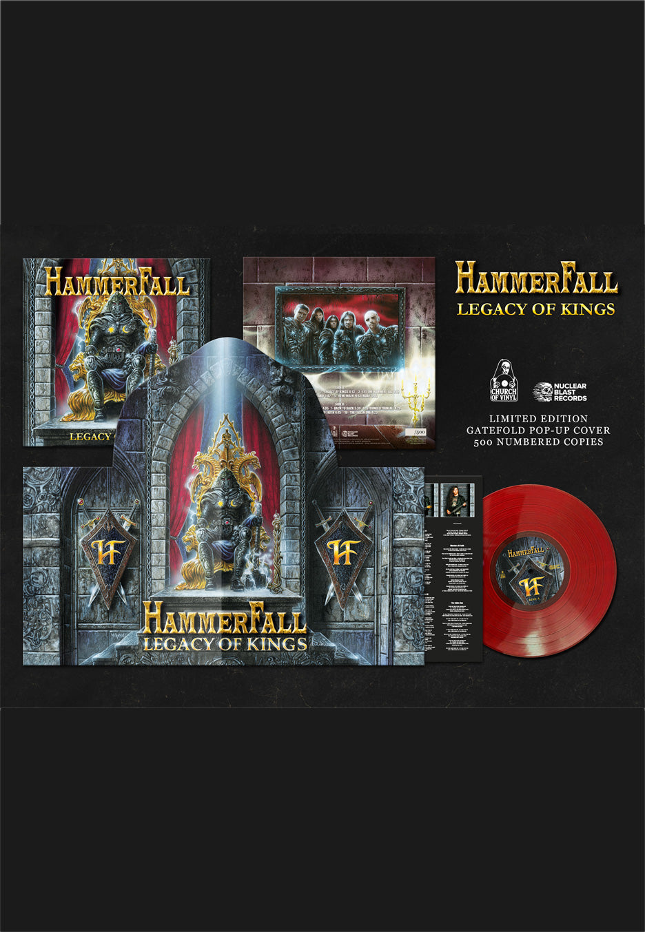 Hammerfall Legacy Of Kings Ltd. Red Colored PopUp Vinyl