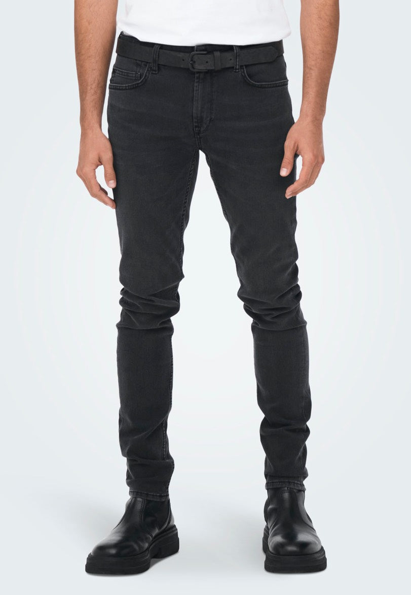 Only & Sons - Warplife Skinny Washed Black Denim - Jeans | Men-Image
