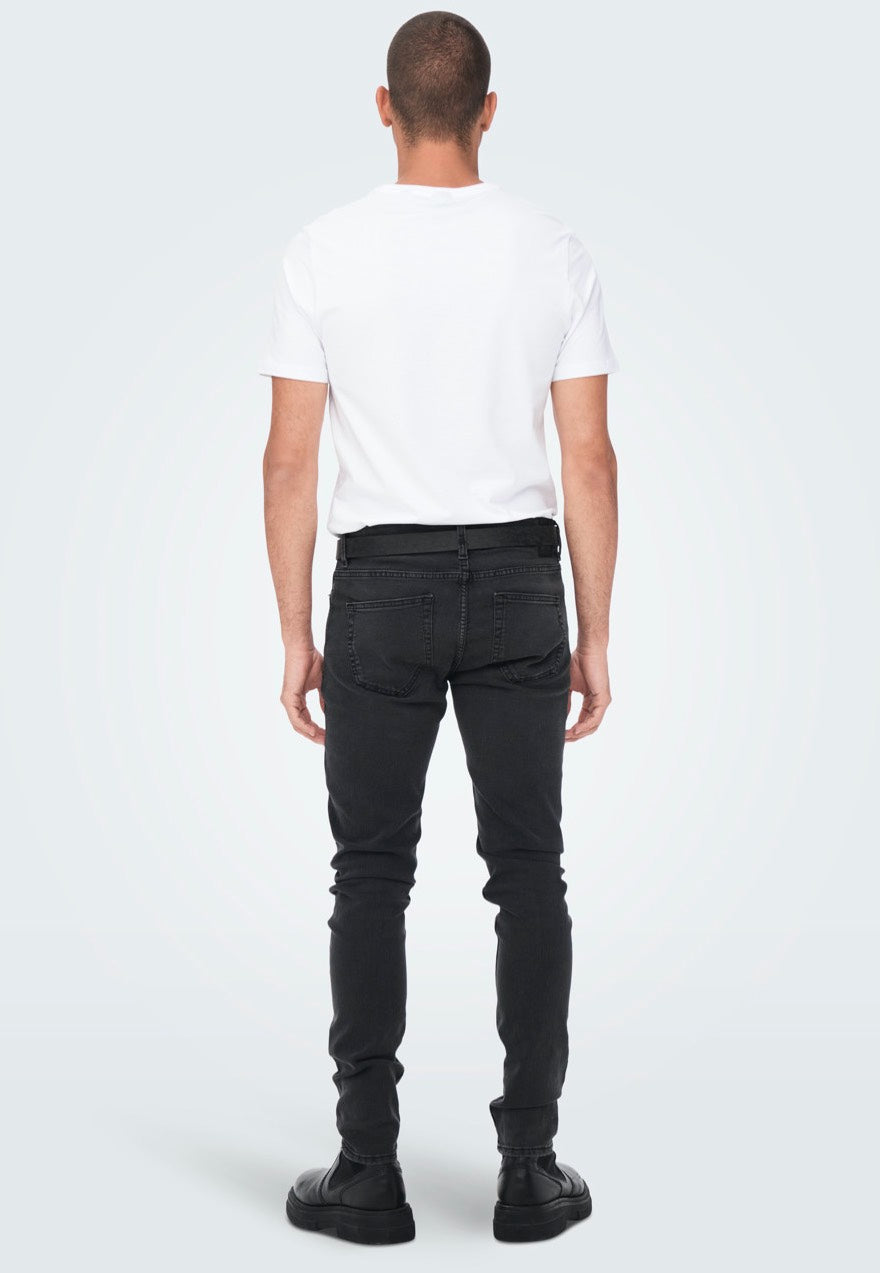 Only & Sons - Warplife Skinny Washed Black Denim - Jeans | Men-Image