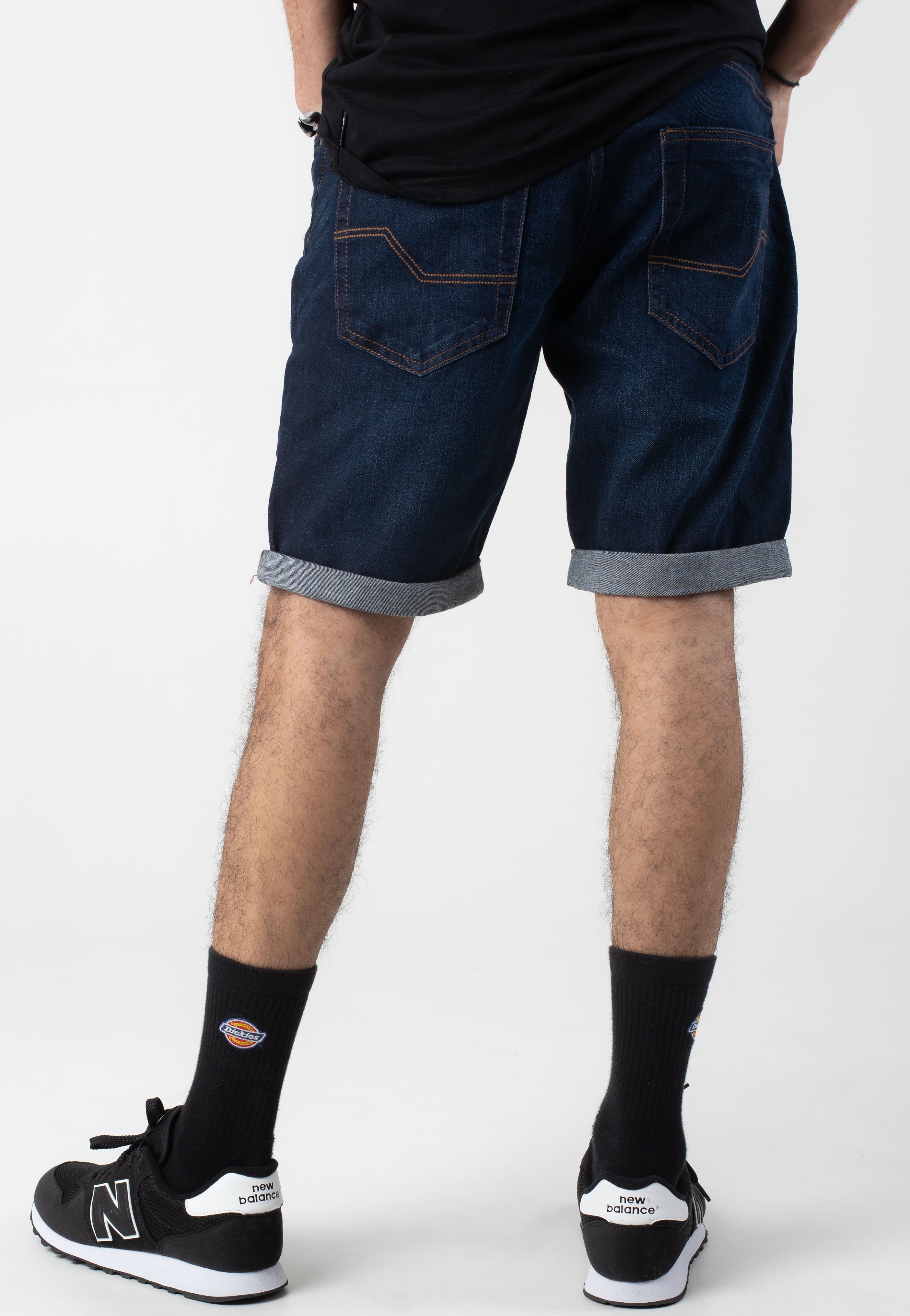 Indicode - Kaden Holes Blue - Shorts | Men-Image