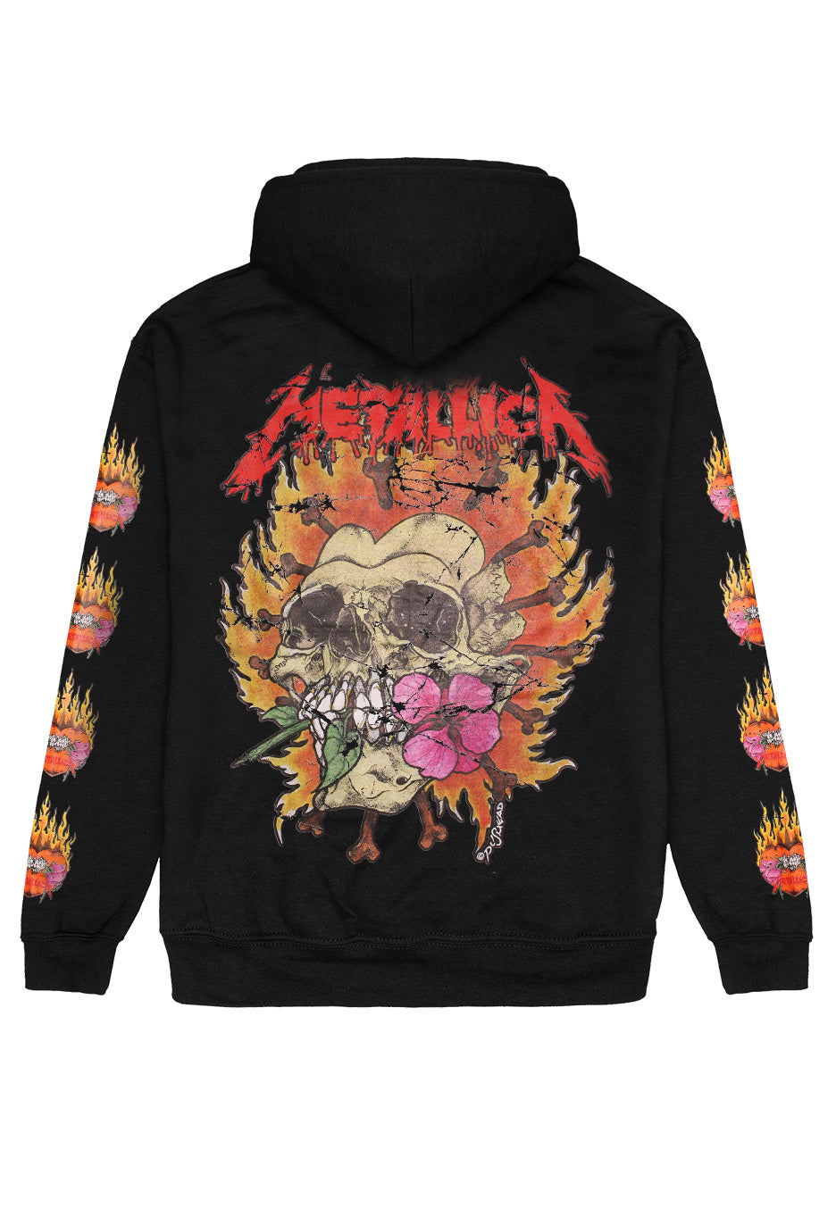 Metallica - Flower Skull Backprint - Hoodie | Neutral-Image