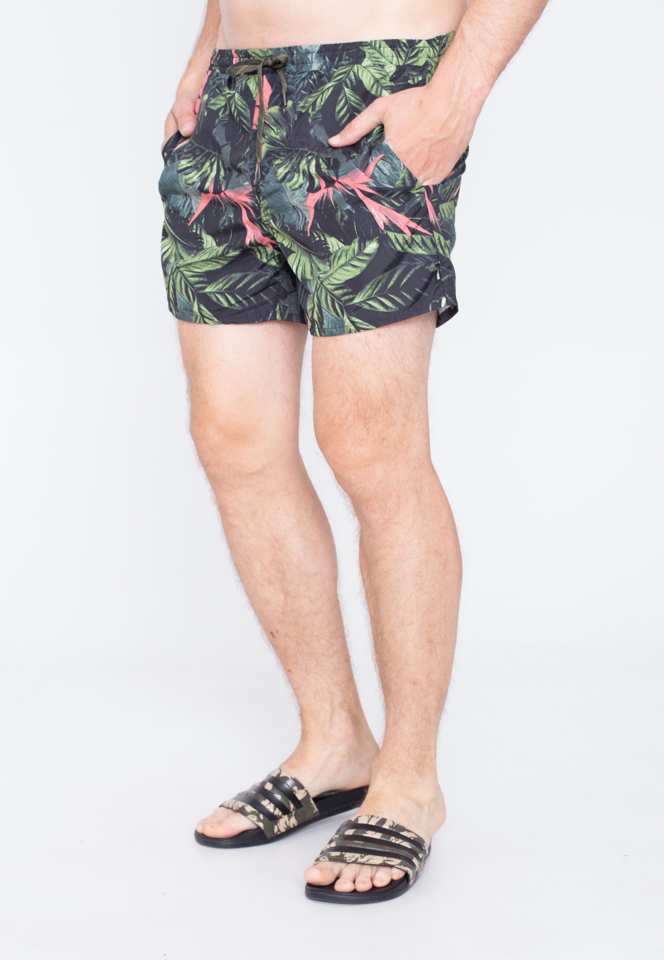 Only & Sons - Ted Swim Flora Olive Night - Board Shorts | Men-Image