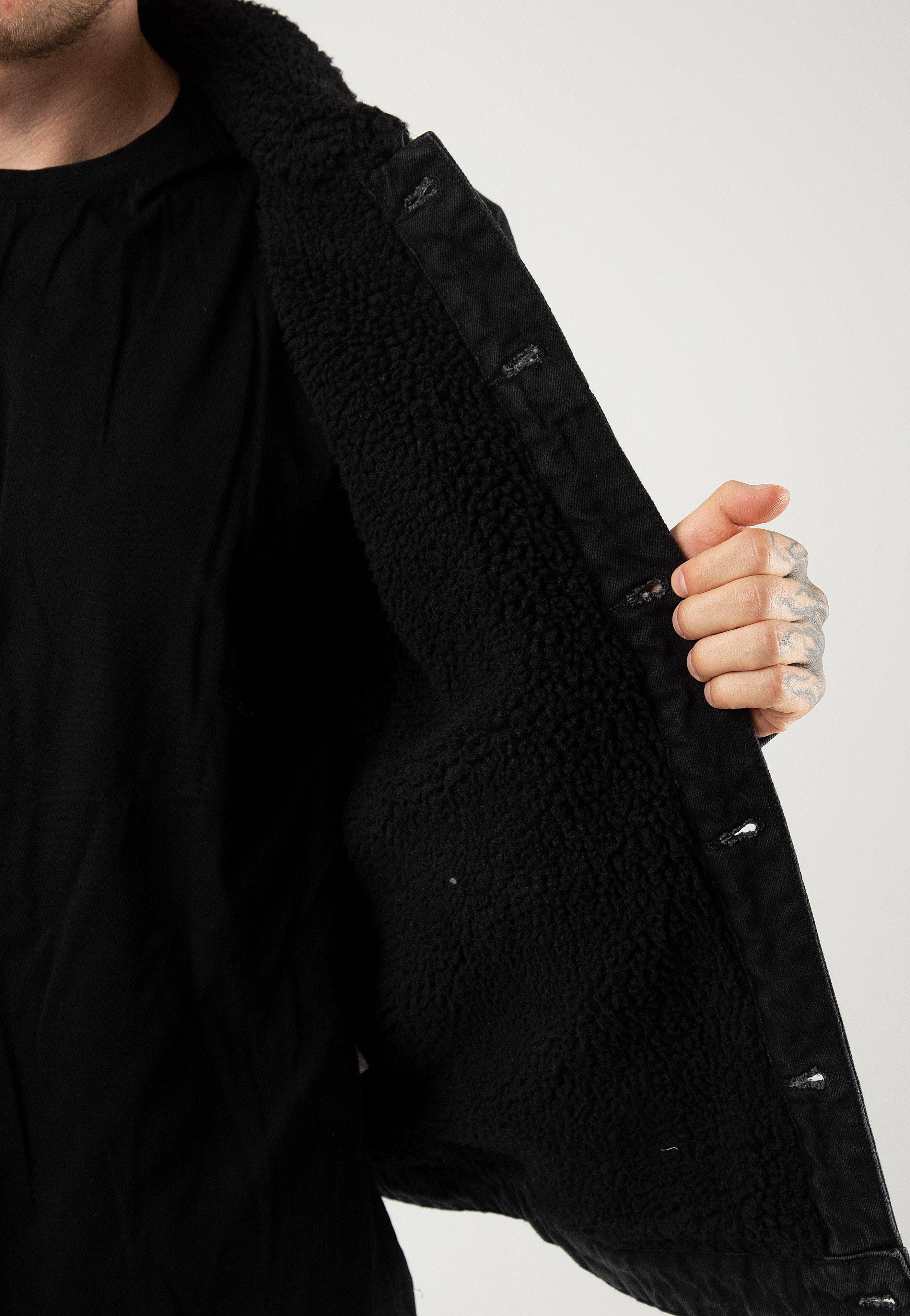 Only & Sons - Rick Teddy Black Denim - Jeans Jacket | Men-Image