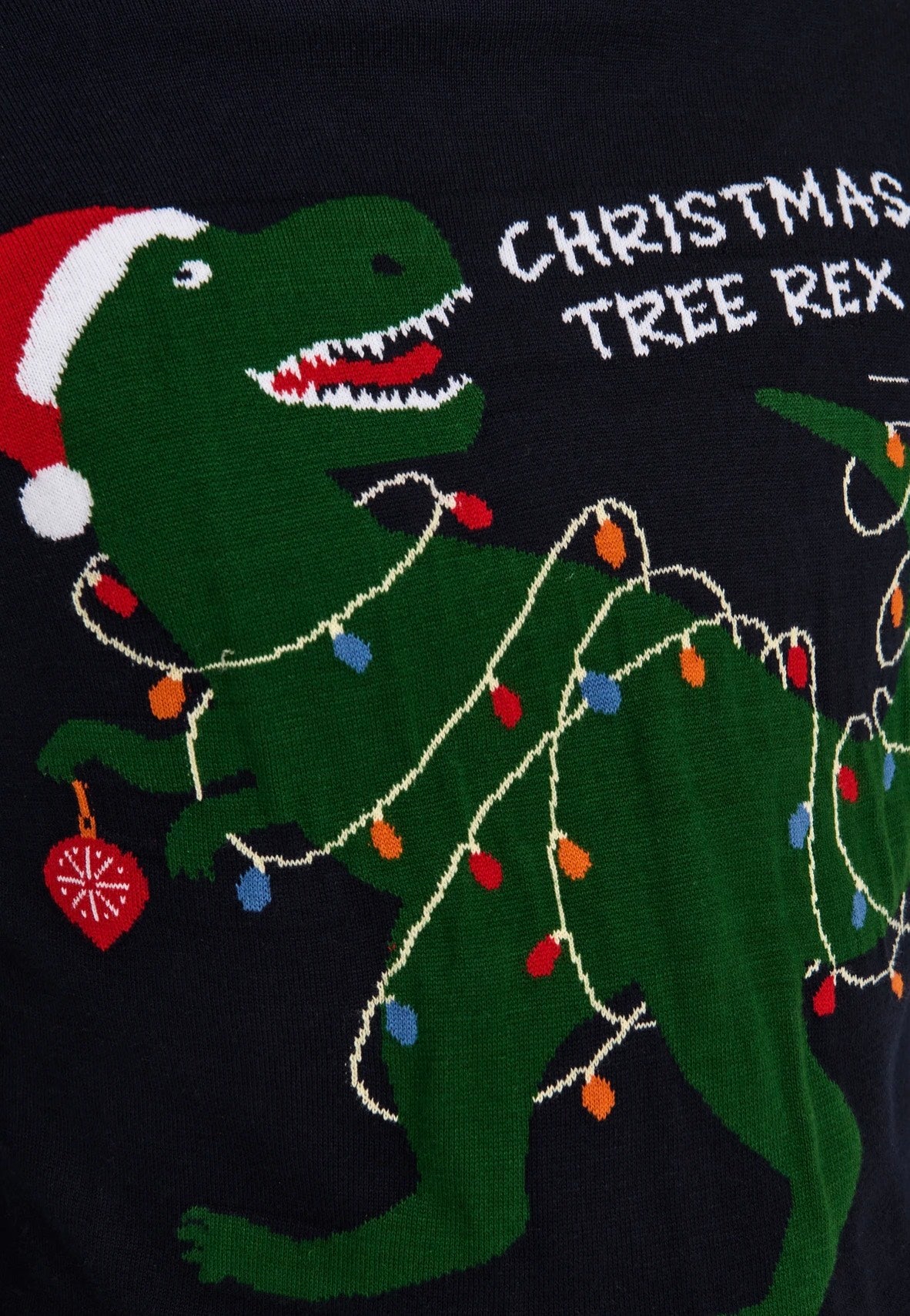 Only & Sons Xmas Reg 5 Placement Dark Navy T-Rex Pullover