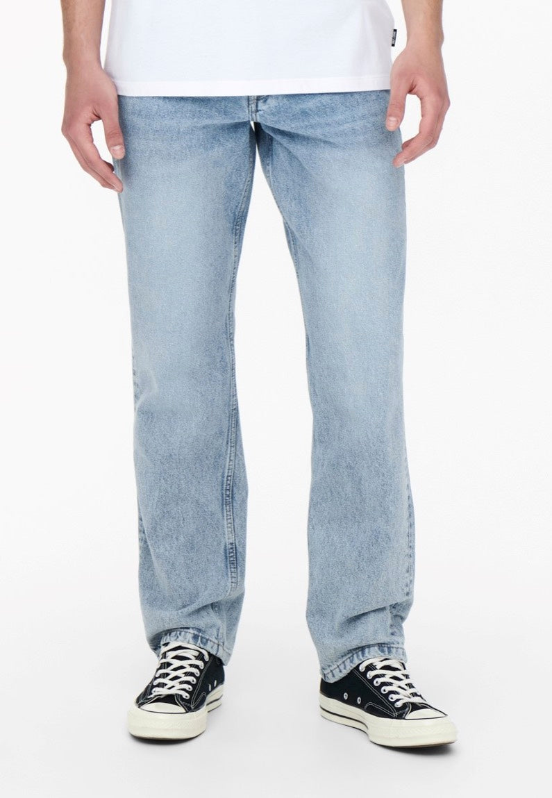 Only & Sons - Edge Loose Light Blue Blue Denim - Jeans | Men-Image