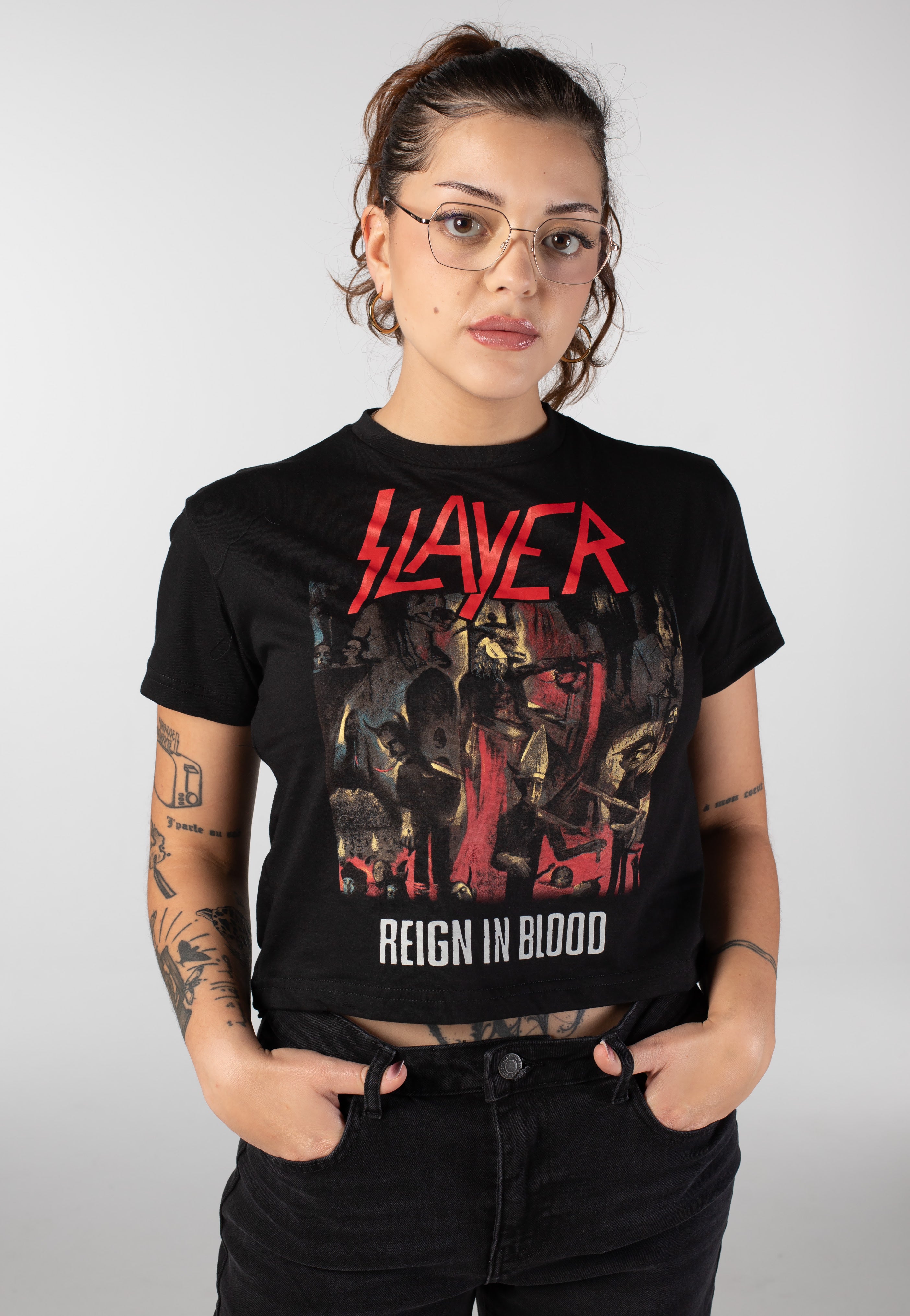 Slayer - Reign In Blood Crop  - Girly | Women-Image