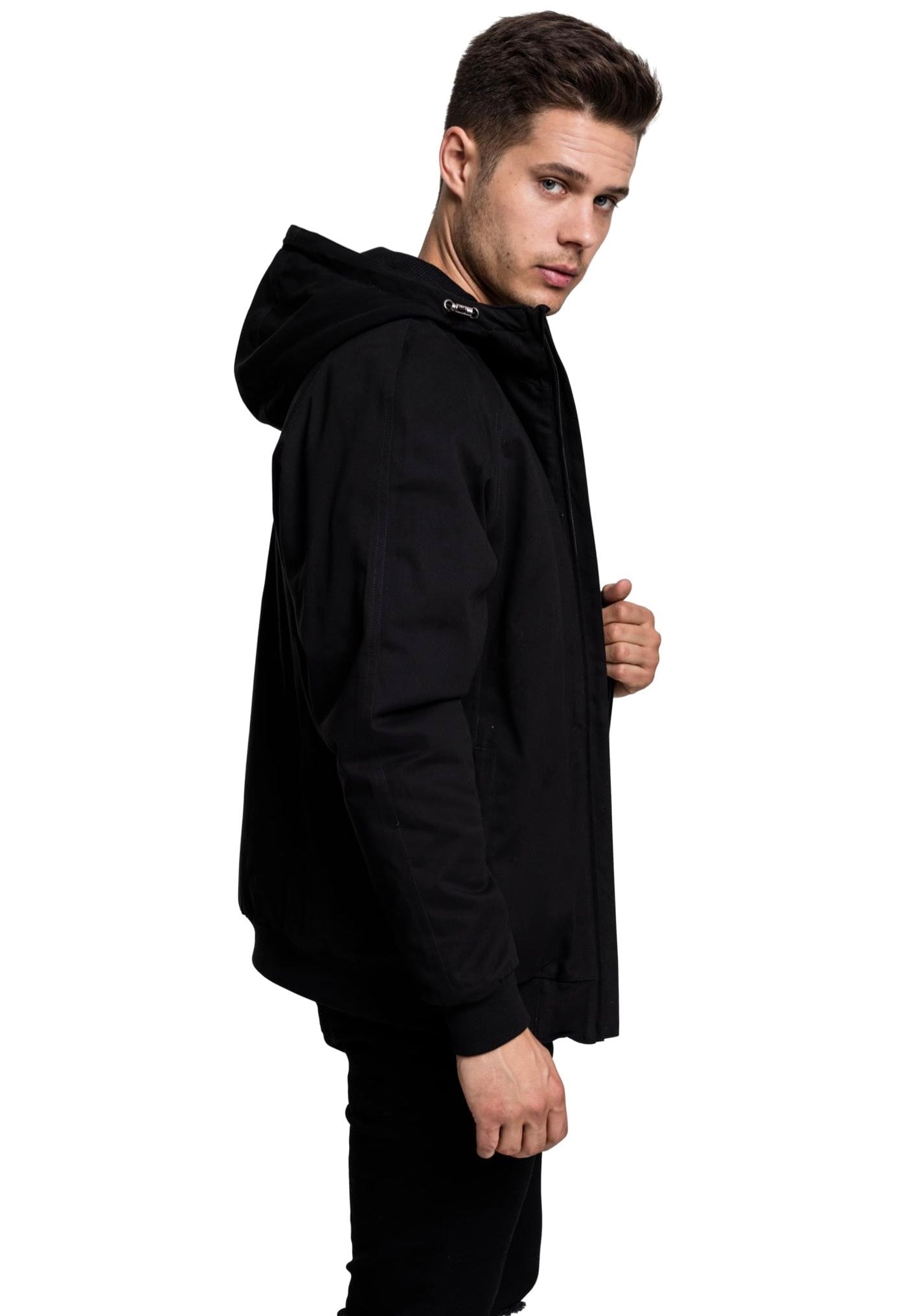 Urban Classics - Hooded Cotton Black - Jacket | Men-Image