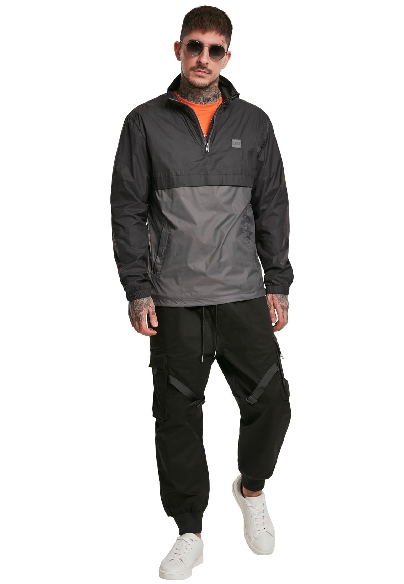 Urban Classics - Stand Up Collar Pull Over Black/Darkshadow - Windbreaker | Men-Image