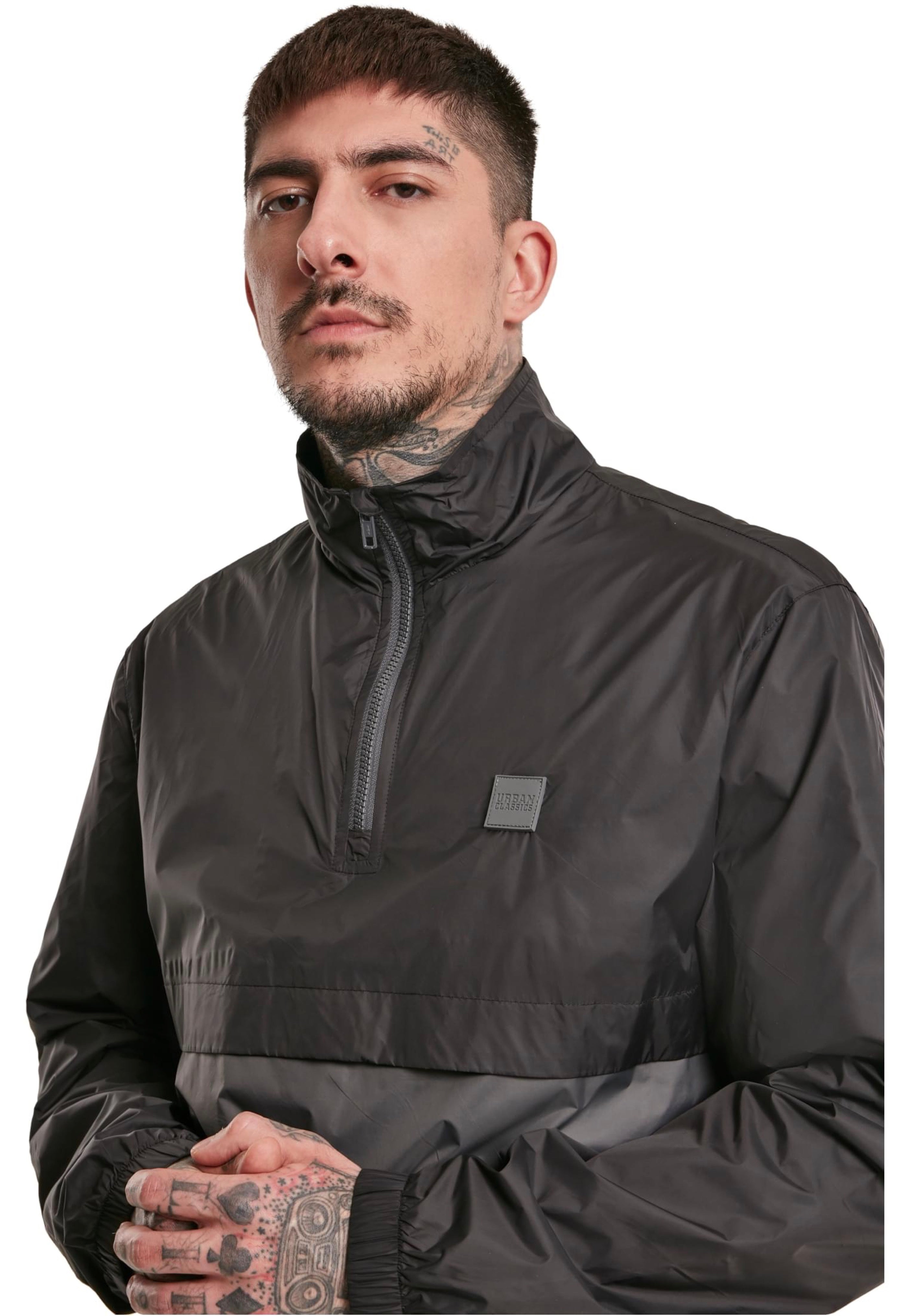Urban Classics - Stand Up Collar Pull Over Black/Darkshadow - Windbreaker | Men-Image