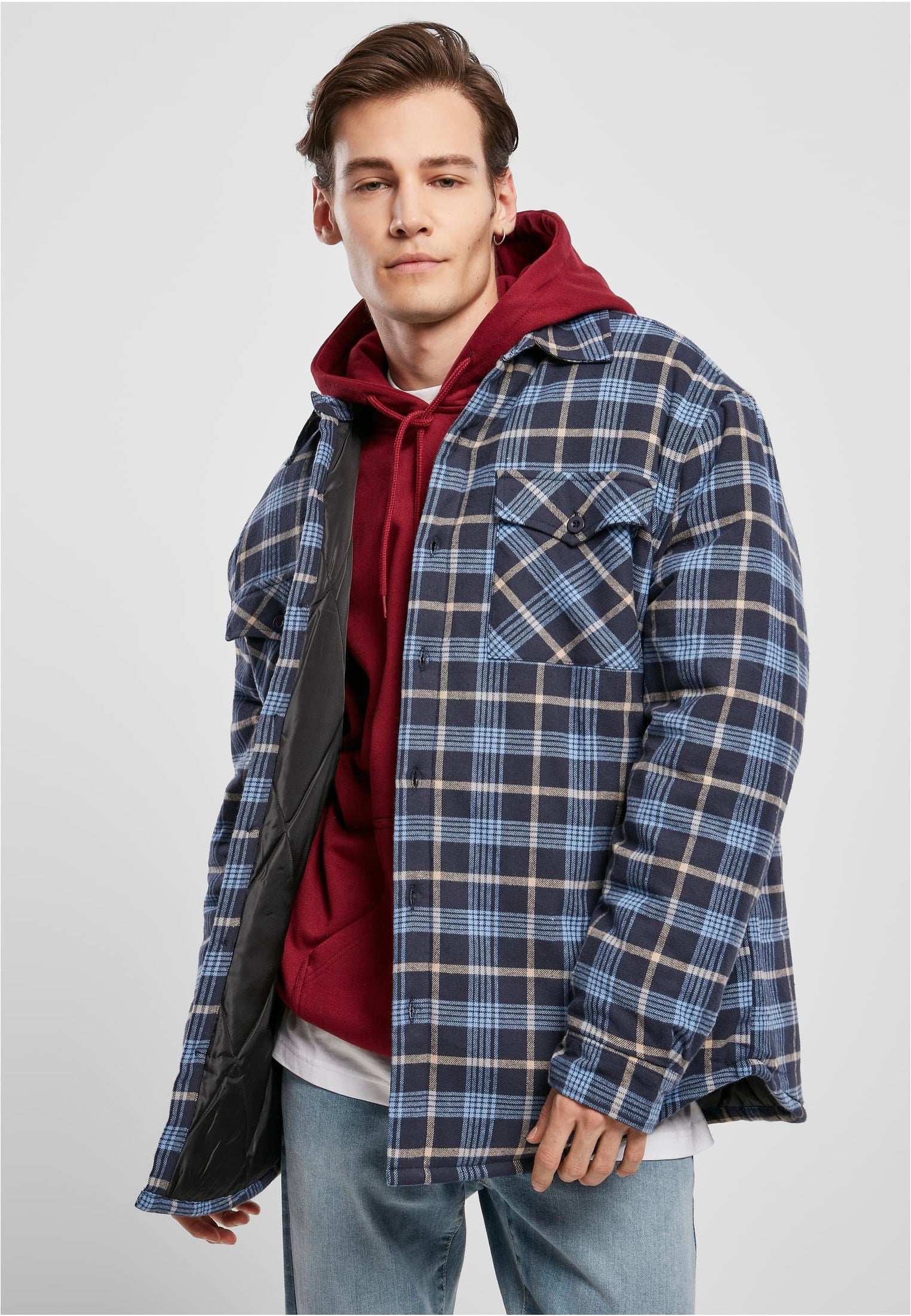 Urban Classics - Plaid Quilted Lightblue/Darkblue - Jacket | Men-Image