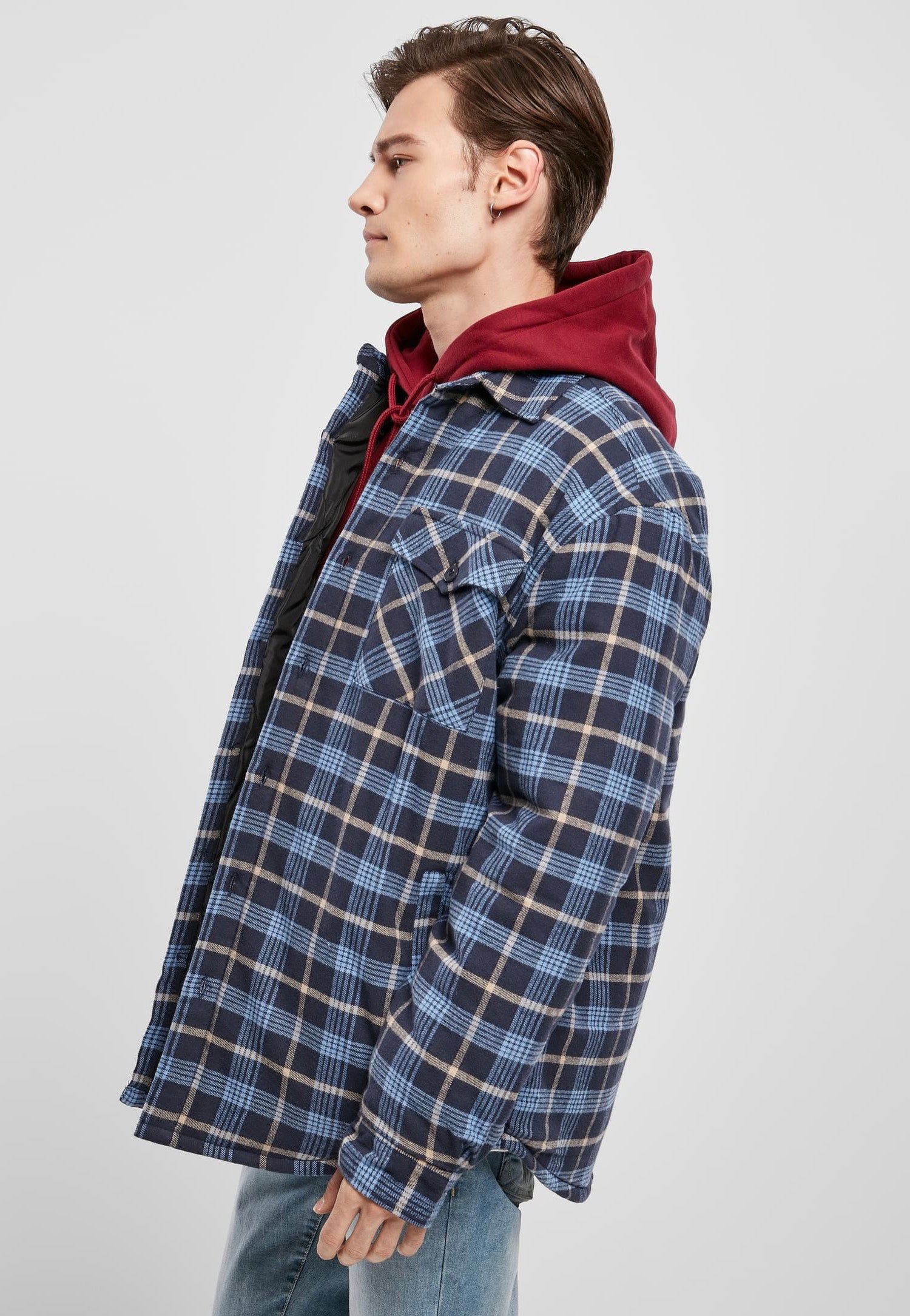 Urban Classics - Plaid Quilted Lightblue/Darkblue - Jacket | Men-Image
