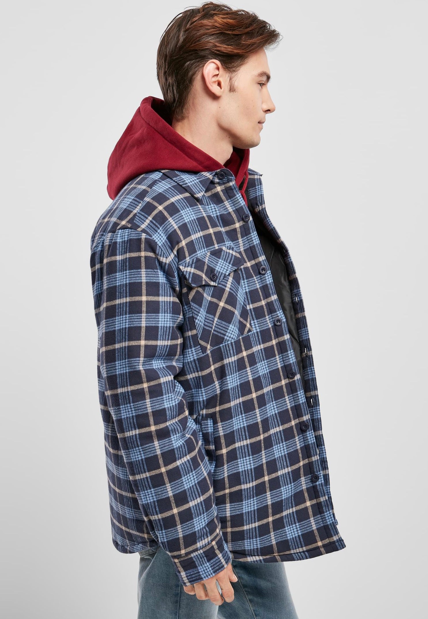 Urban Classics - Plaid Quilted Lightblue/Darkblue - Jacket | Men-Image