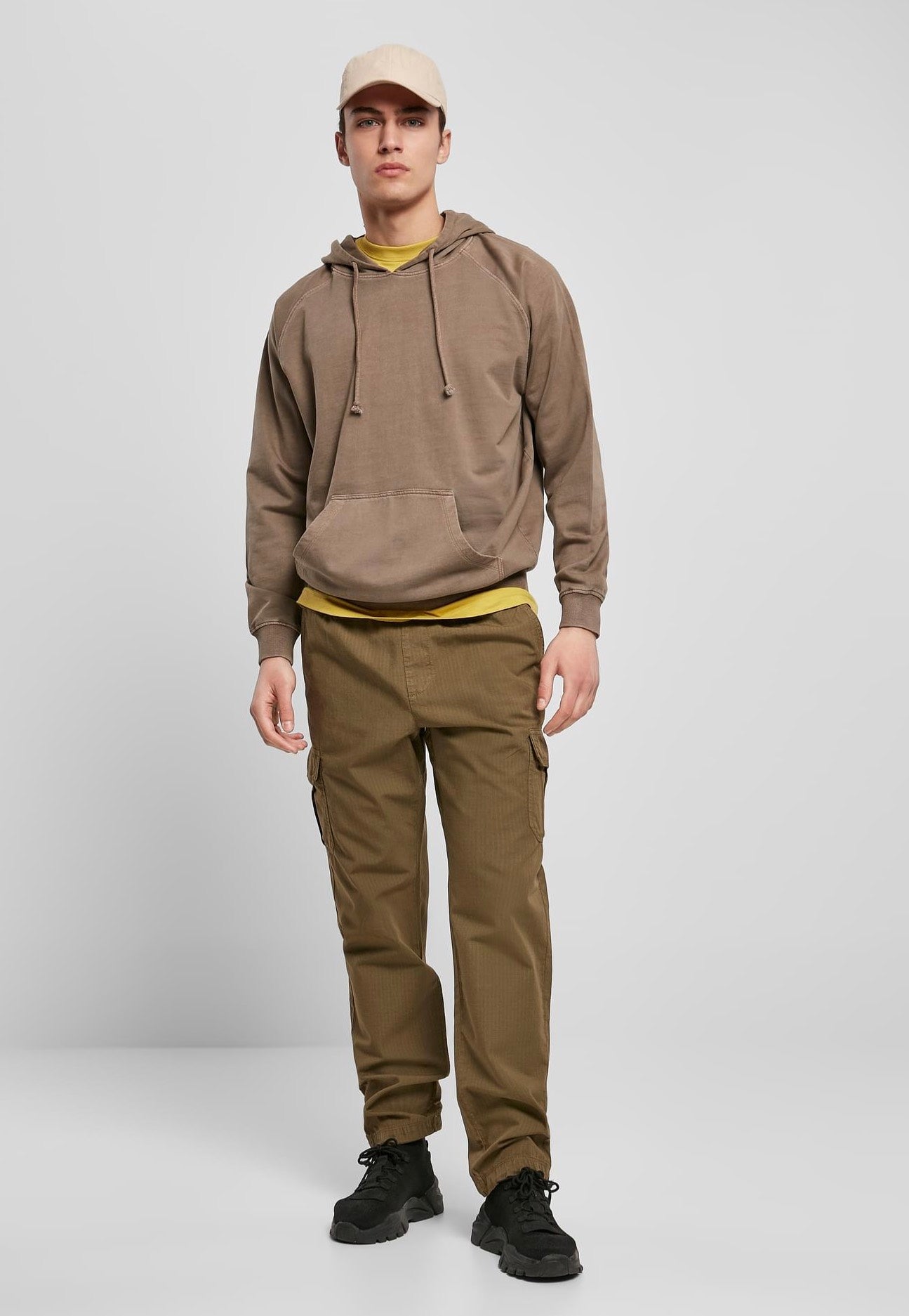 Urban Classics - Overdyed Dark Khaki - Hoodie | Men-Image