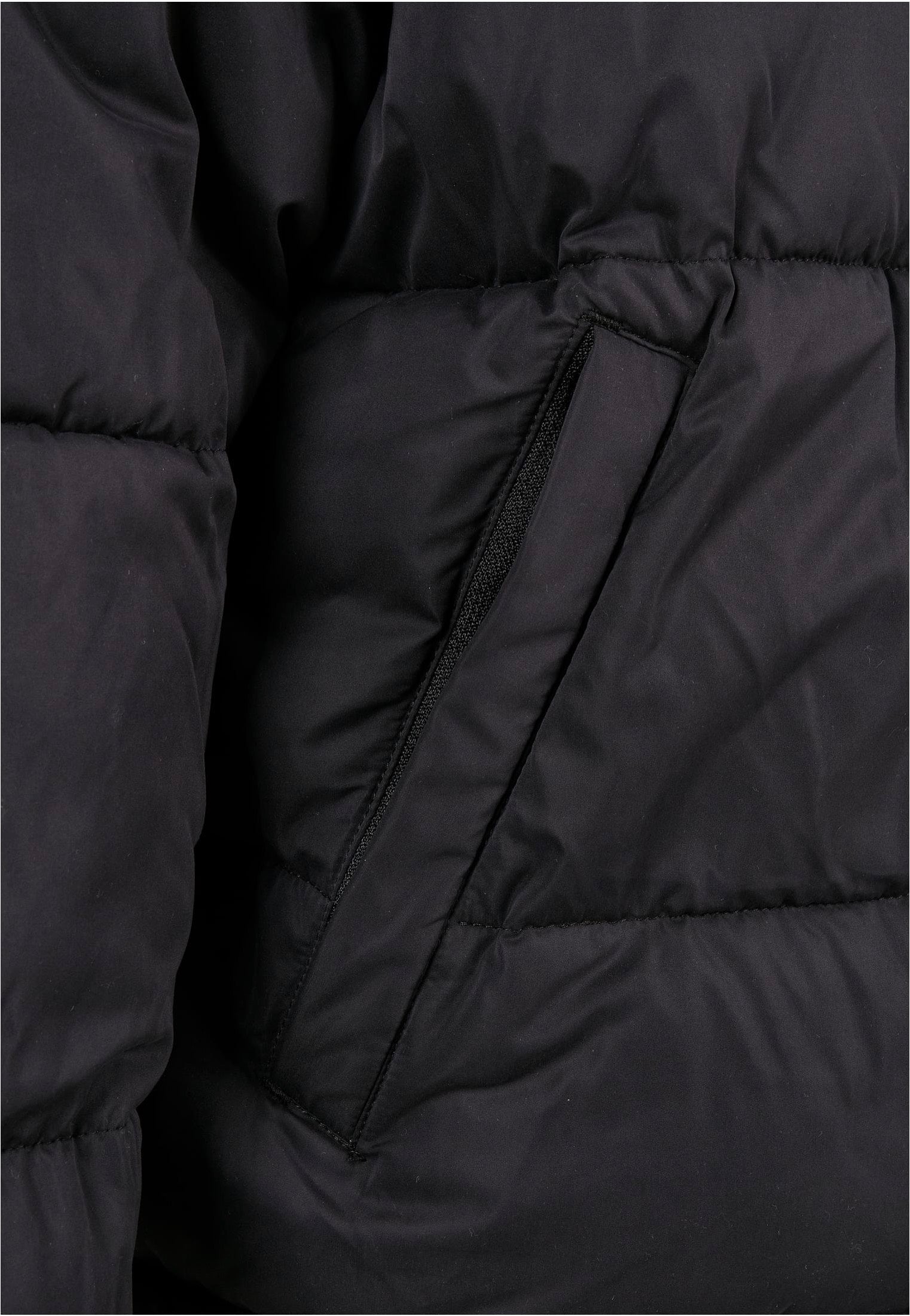 Urban Classics - Hooded Cropped Pull Over Down Black - Jacket | Men-Image