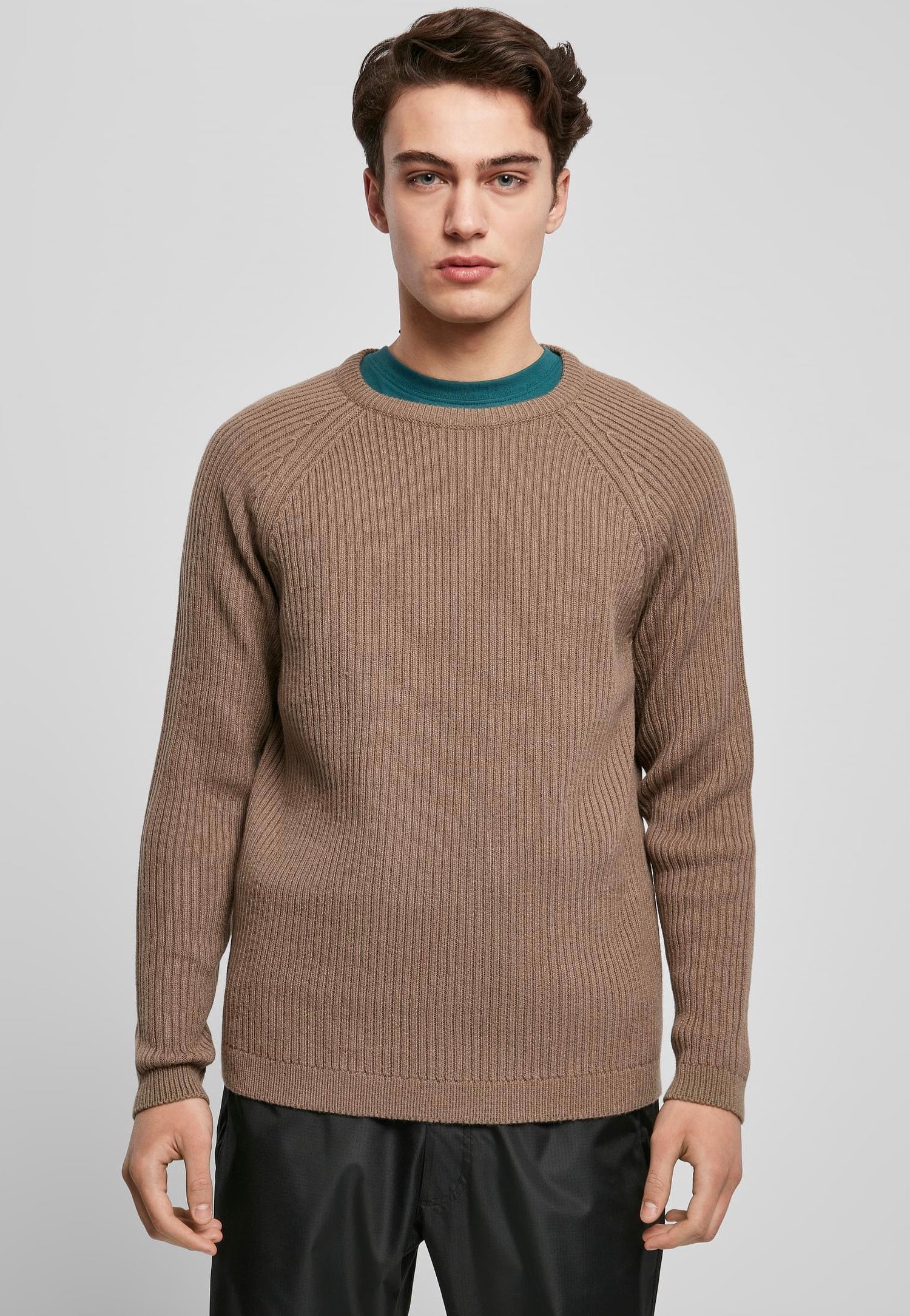 Urban Classics - Ribbed Raglan Dark Khaki - Pullover | Men-Image