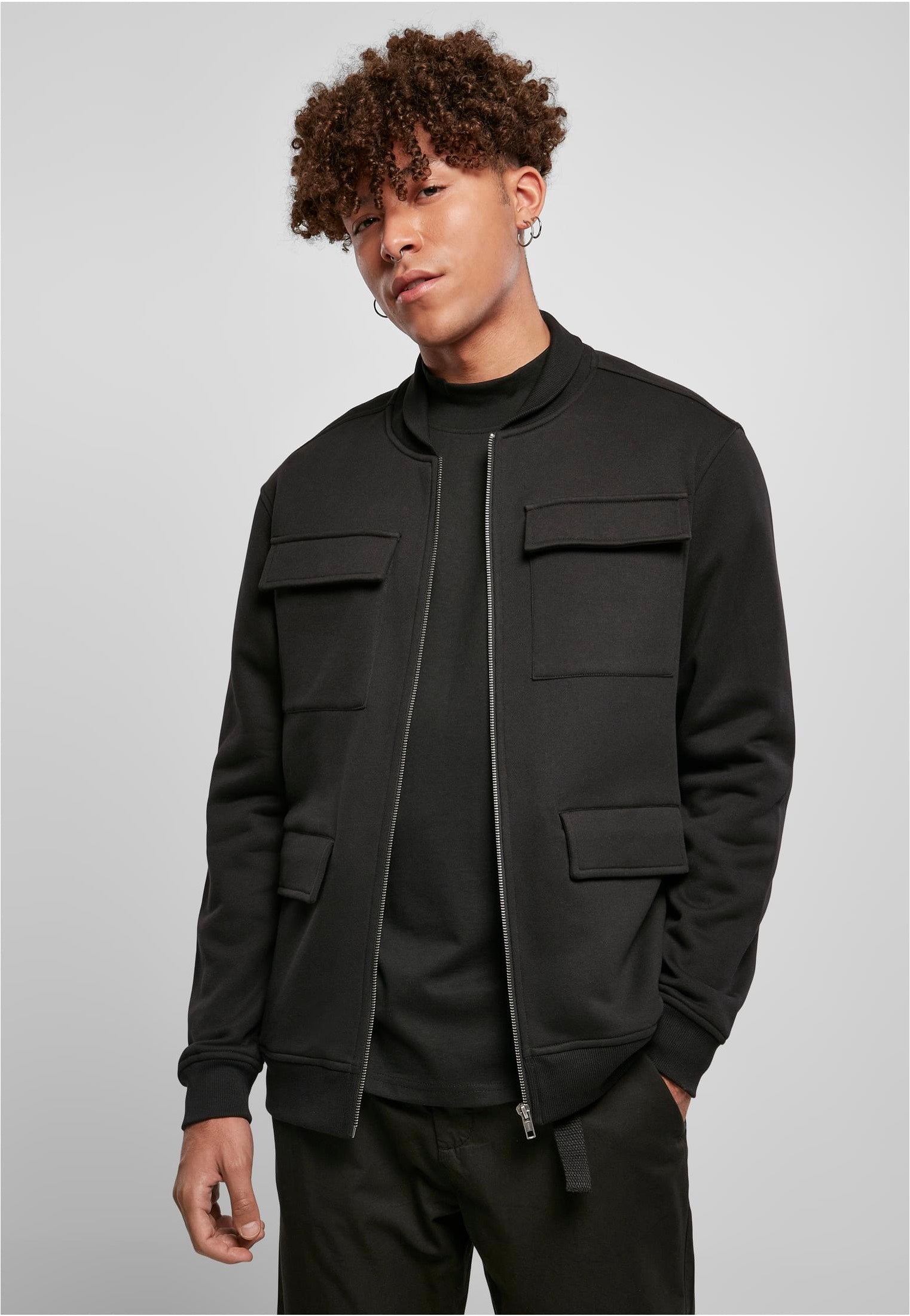 Urban Classics - M65 Sweat Bomber Black - Jacket | Men-Image
