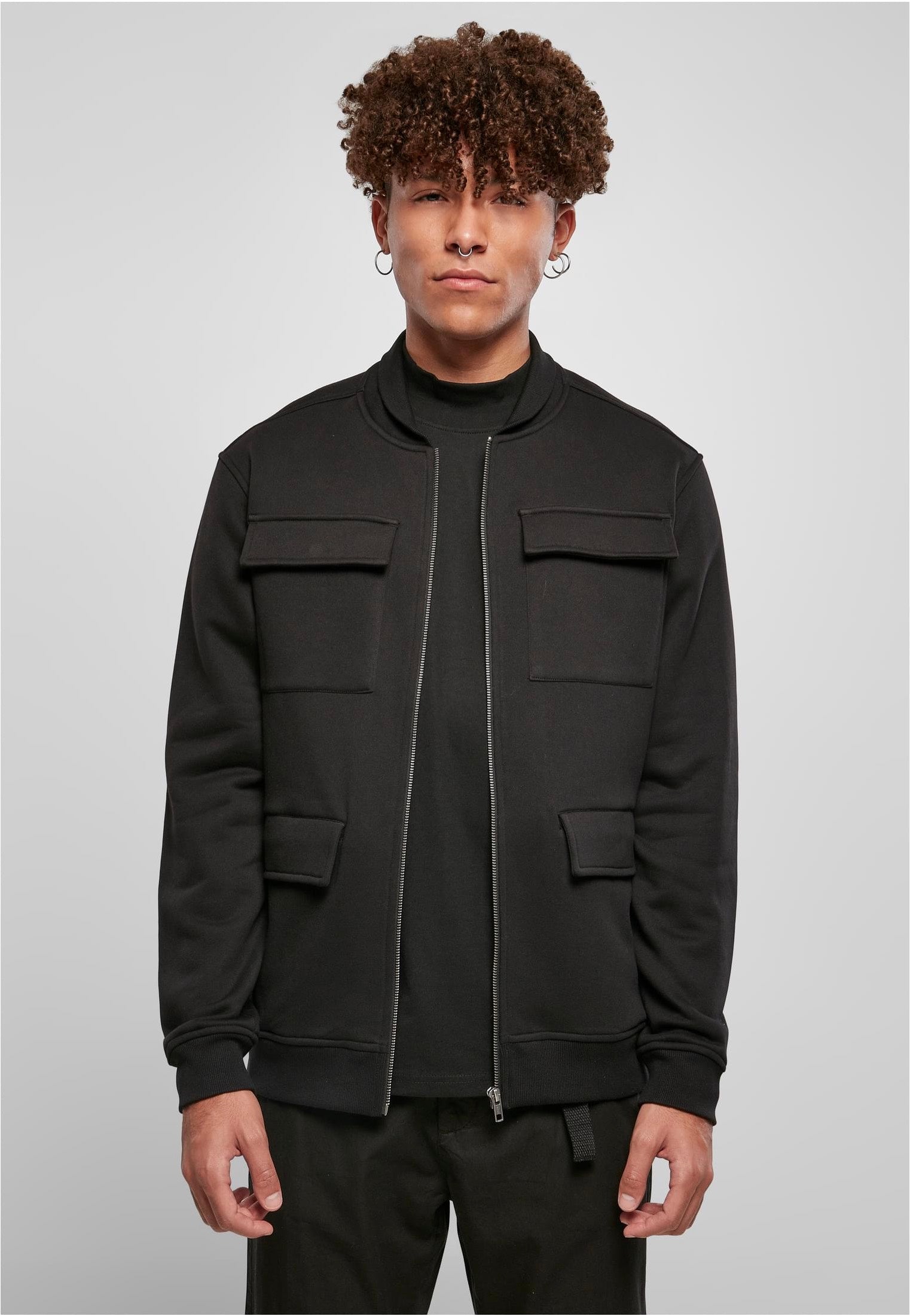 Urban Classics - M65 Sweat Bomber Black - Jacket | Men-Image