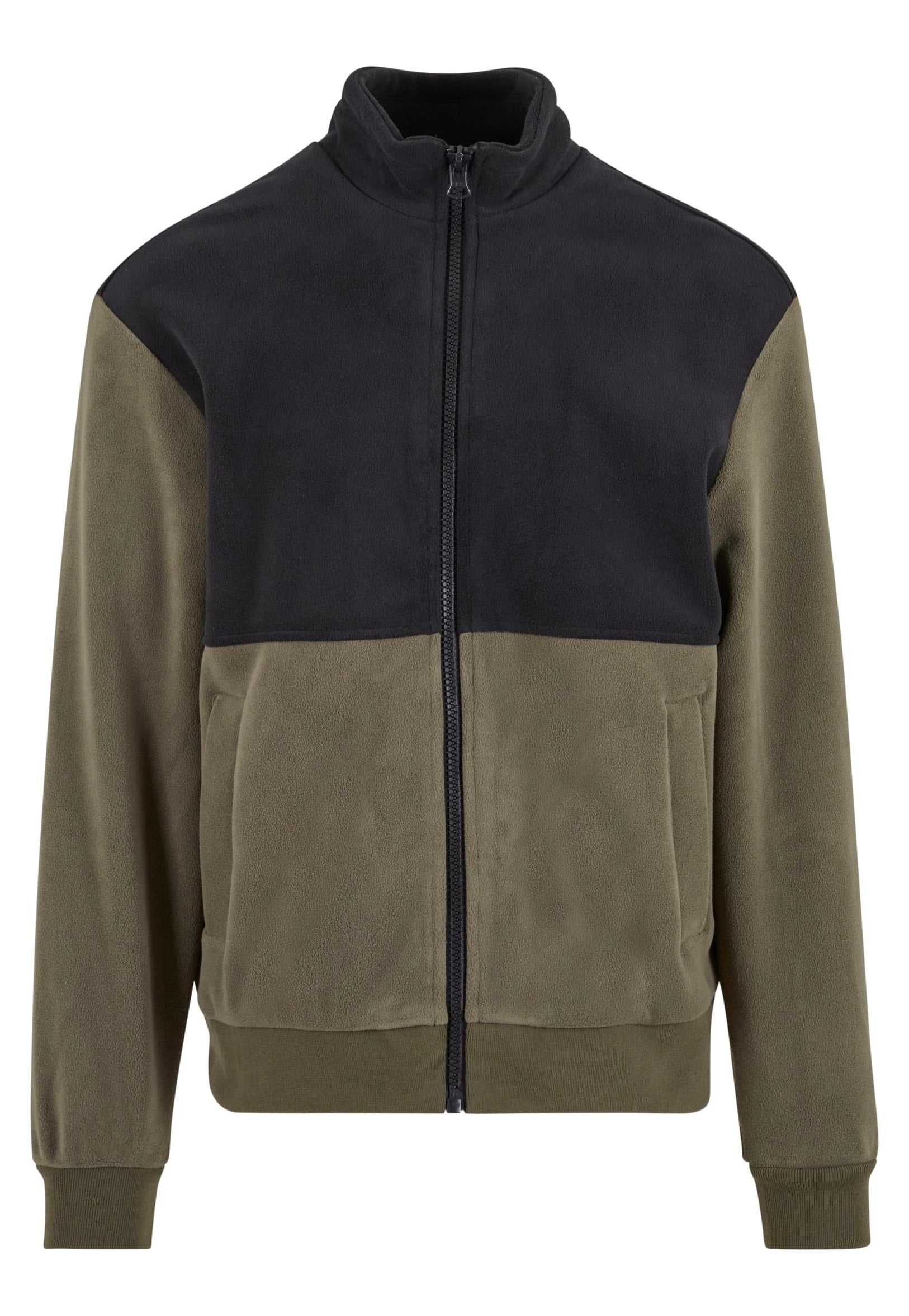 Urban Classics - Colour Block Polar Fleece Black/Olive - Jacket | Men-Image