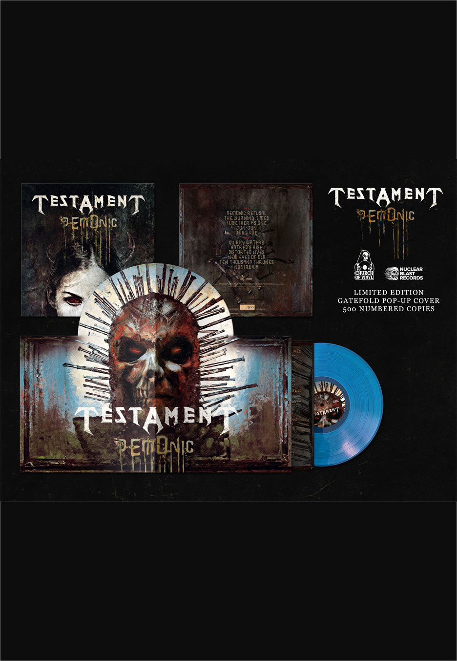 Testament DEMONIC Ltd. Blue Colored PopUp Vinyl