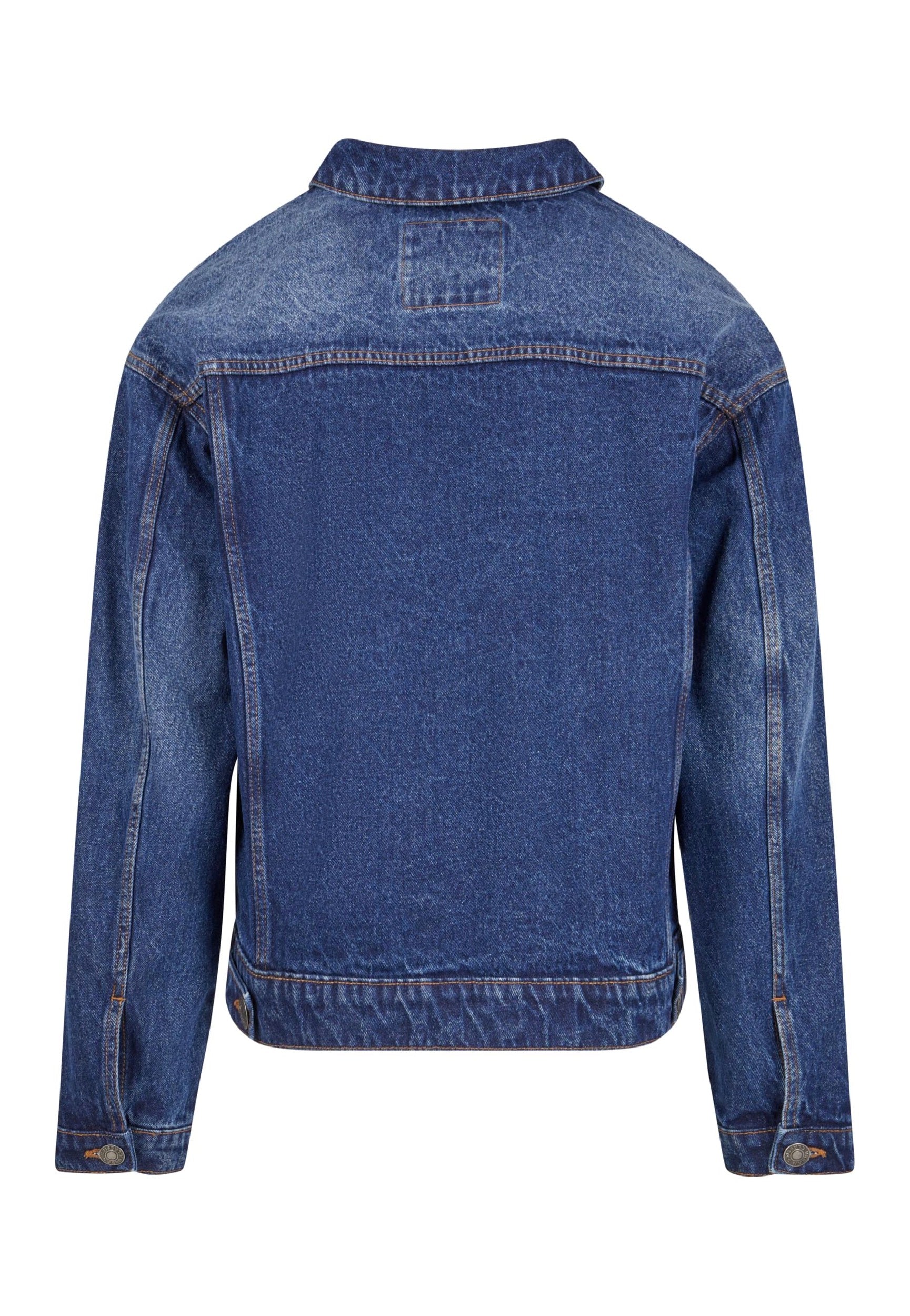 Urban Classics Heavy Ounce Boxy Denim New Mid Blue Washed Jeansjacke