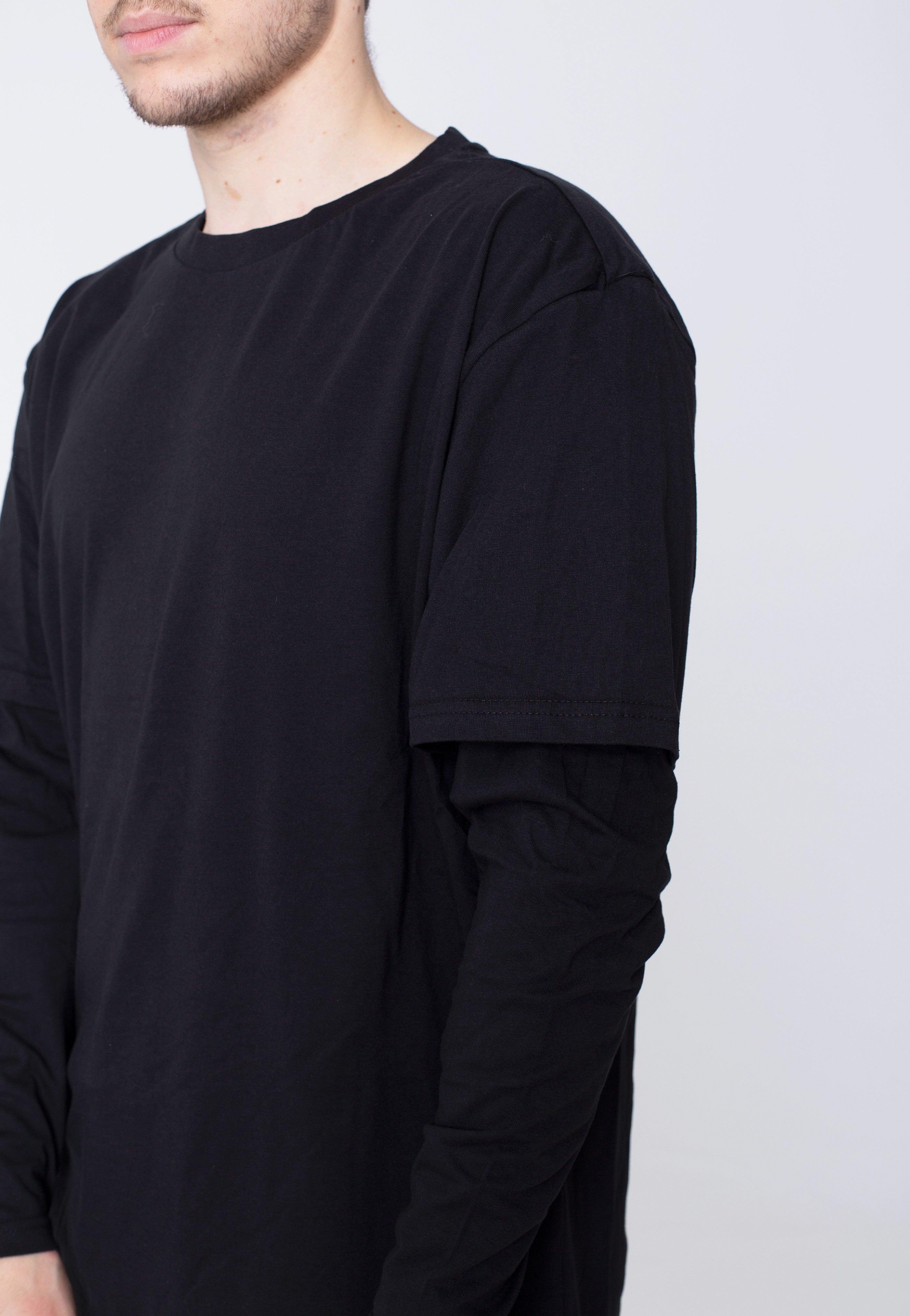 Urban Classics - Oversized Shaped Double Layer Black/Black - Longsleeve | Men-Image