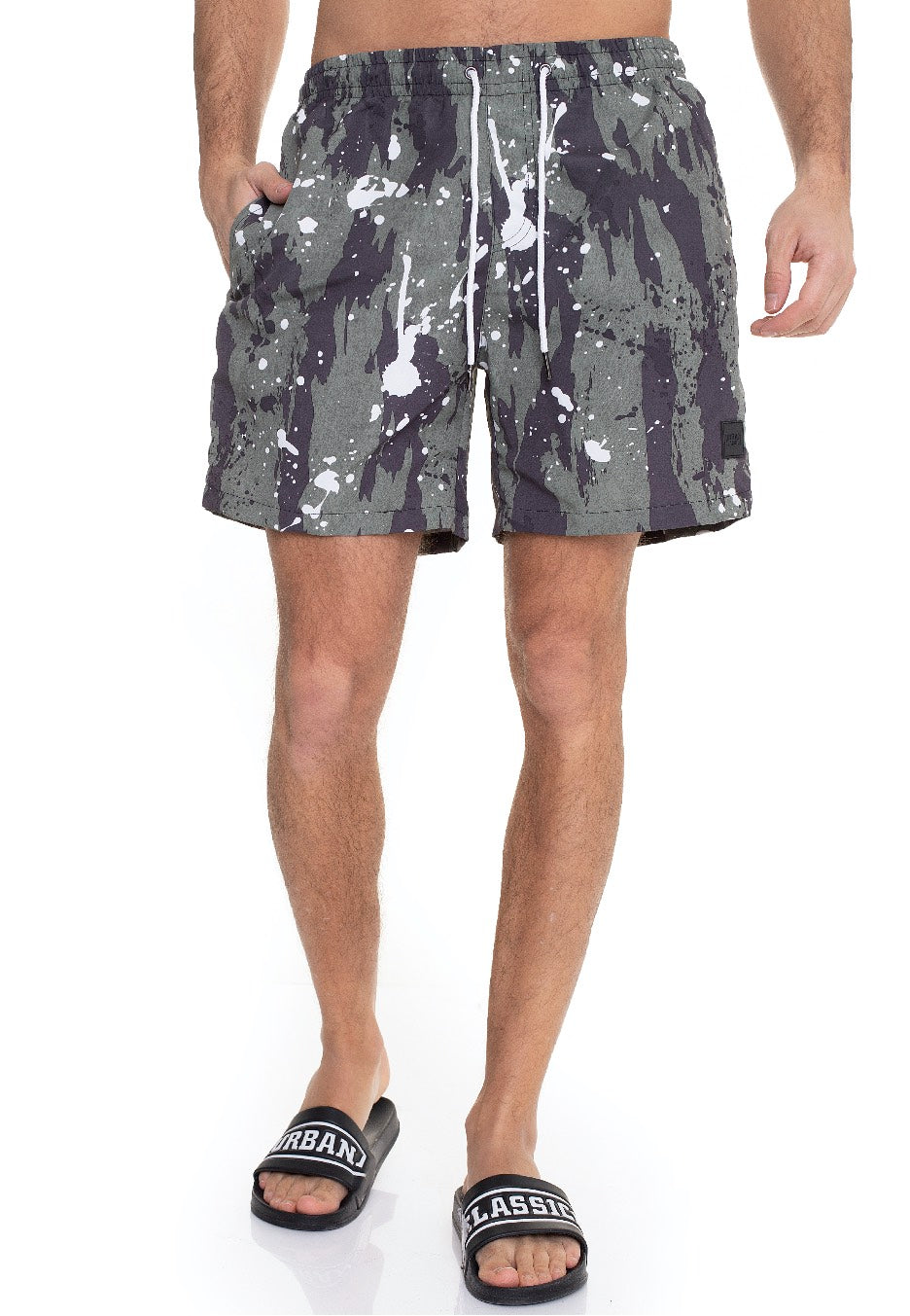 Urban Classics - Pattern Swim White Dot Camo Aop - Board Shorts | Men-Image