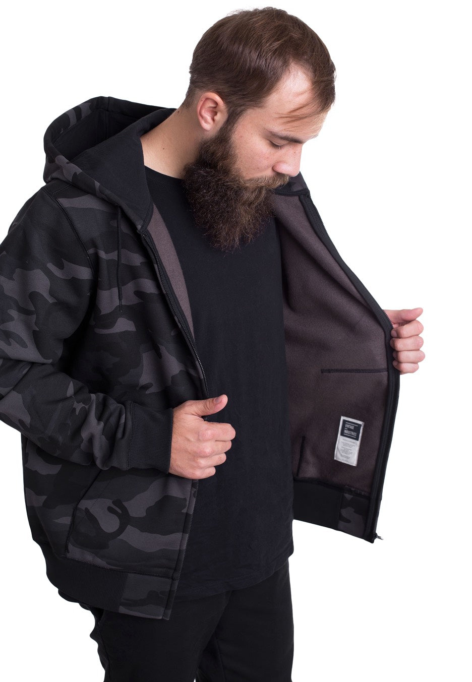 Vintage Industries - Redstone Hooded Dark Camo - Zipper | Men-Image